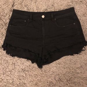 American eagle high rise black Jean shorts
